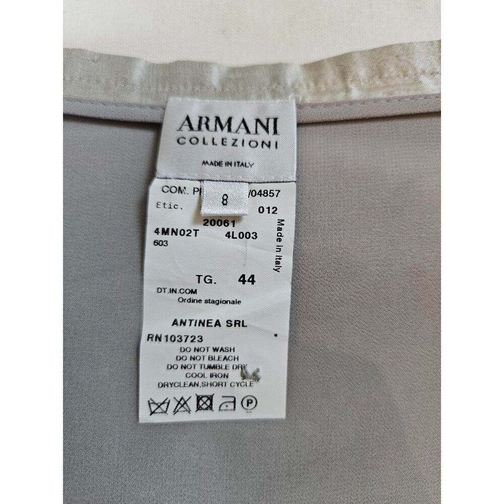 Armani Silver metallic pencil skirt with petal trim, size‎ 8 - Picture 5 of 7